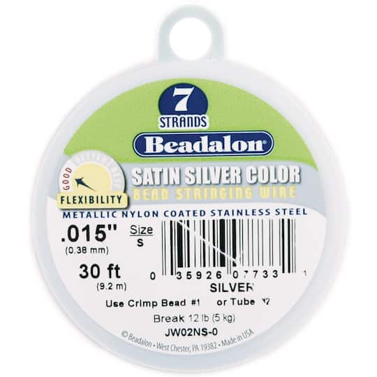 Beadalon&#xAE; 0.38mm Satin Silver 7 Strand Bead Stringing Wire
